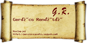 Gerócs Renátó névjegykártya